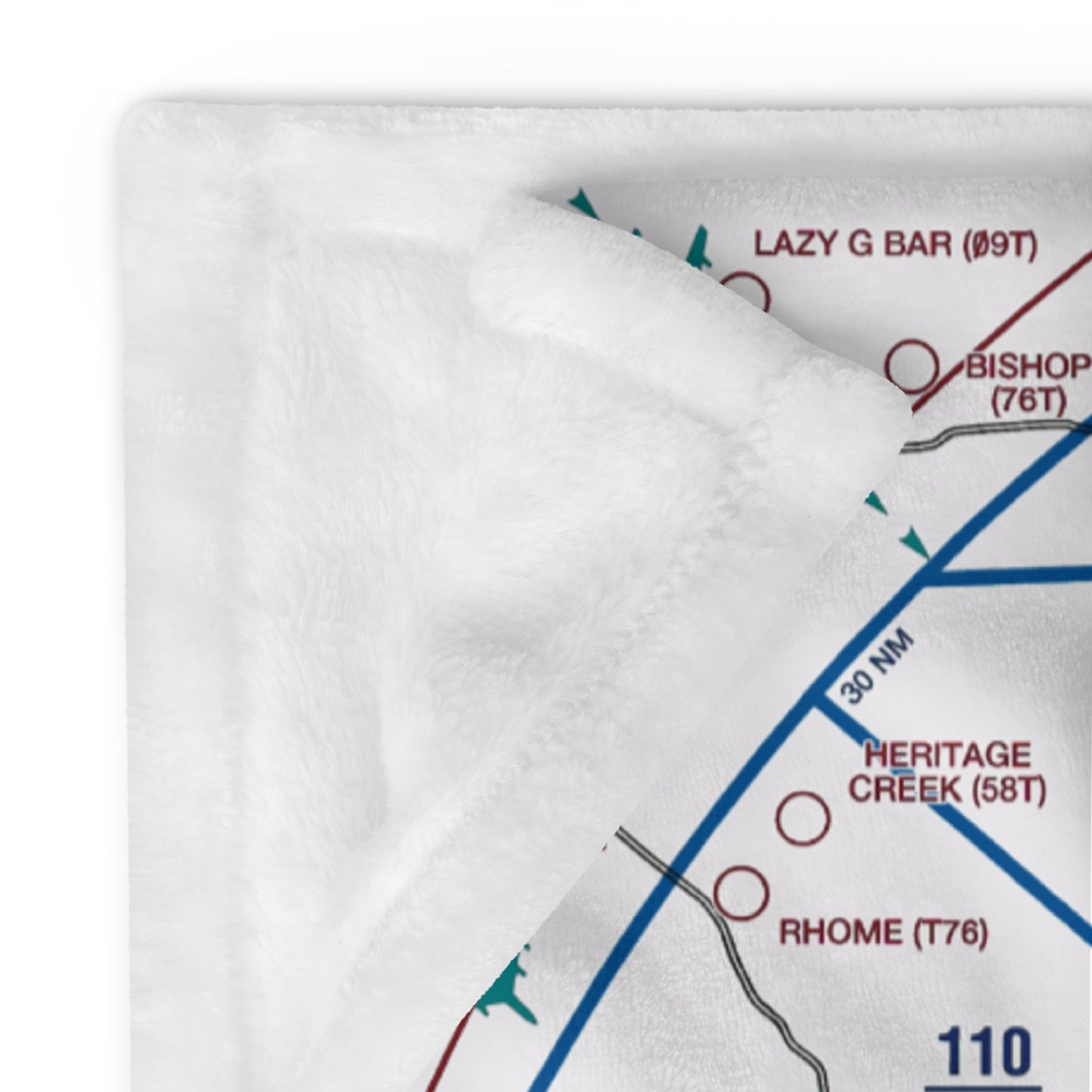 Dallas - Ft. Worth Flyway Chart throw blanket