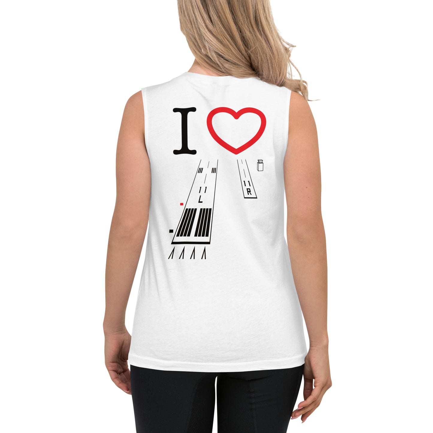 Torrance Airport Runways 29L - 29R / 11L - 11R Muscle Shirt (white)