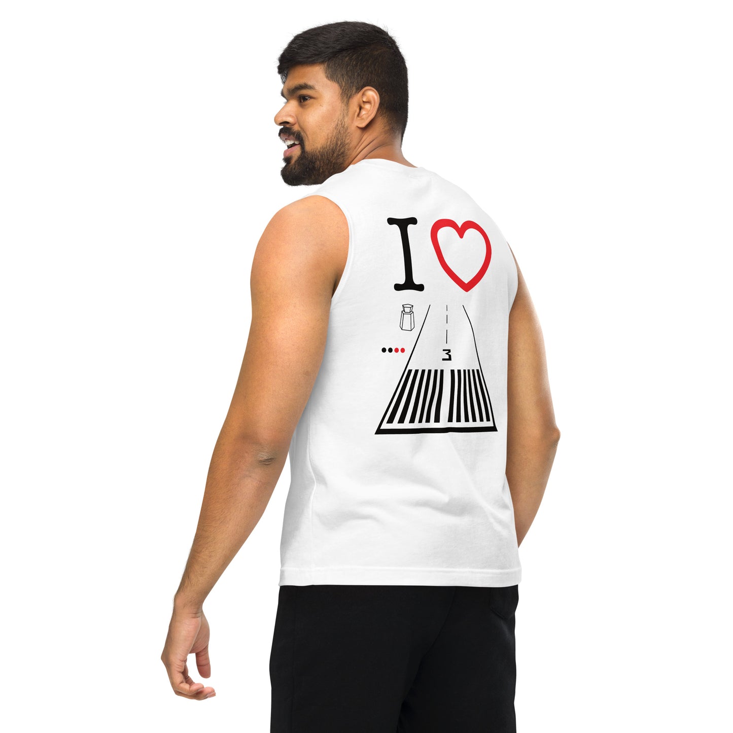 Santa Monica Airport Runway 21 / 3 Muscle Shirt (white)