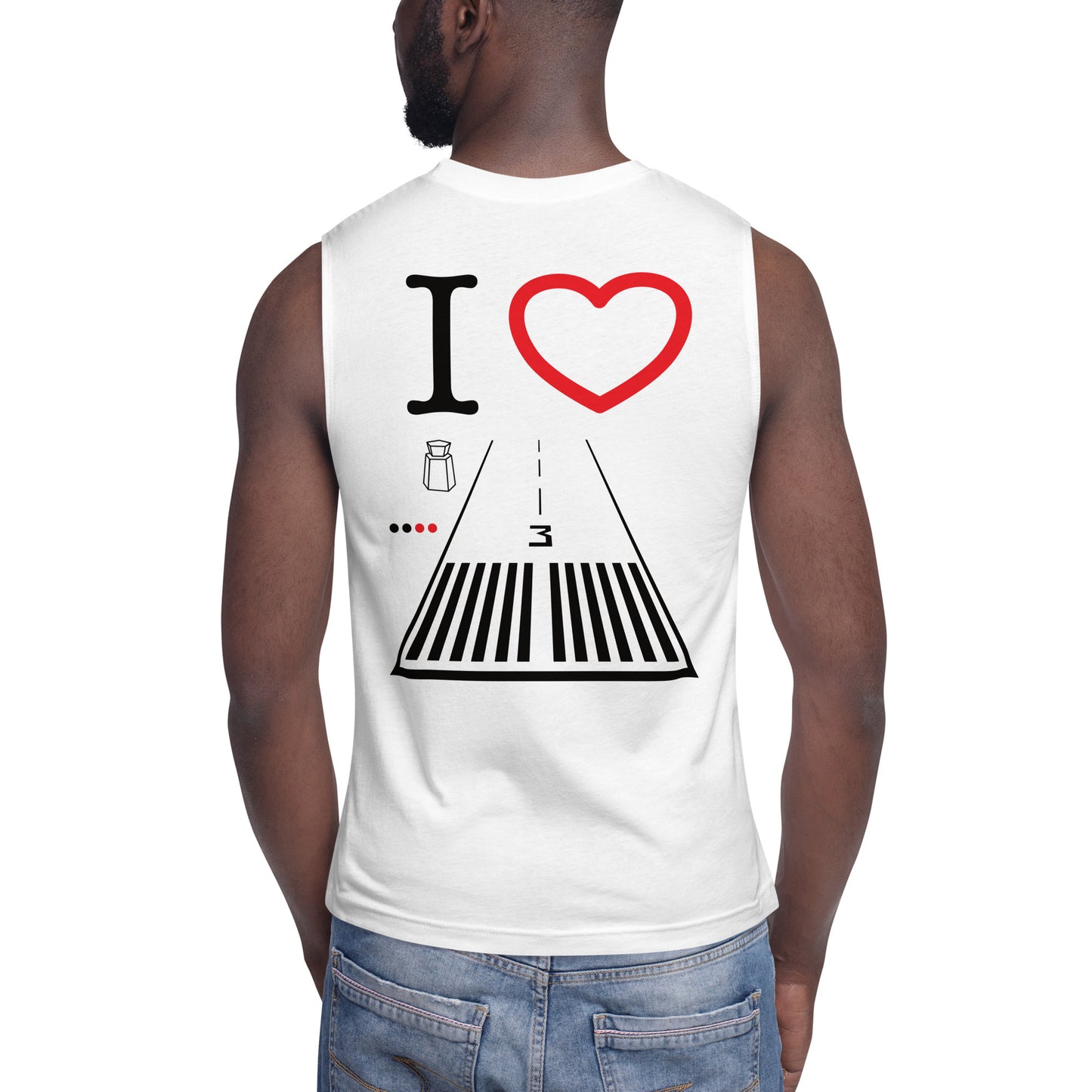 Santa Monica Airport Runway 21 / 3 Muscle Shirt (white)