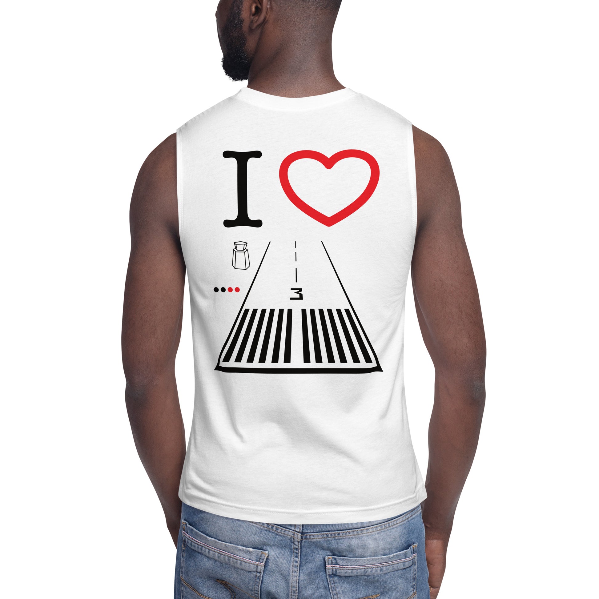 Santa Monica Airport Runway 21 / 3 Muscle Shirt (white)