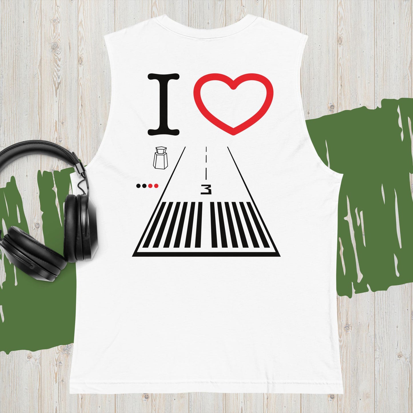 Santa Monica Airport Runway 21 / 3 Muscle Shirt (white)