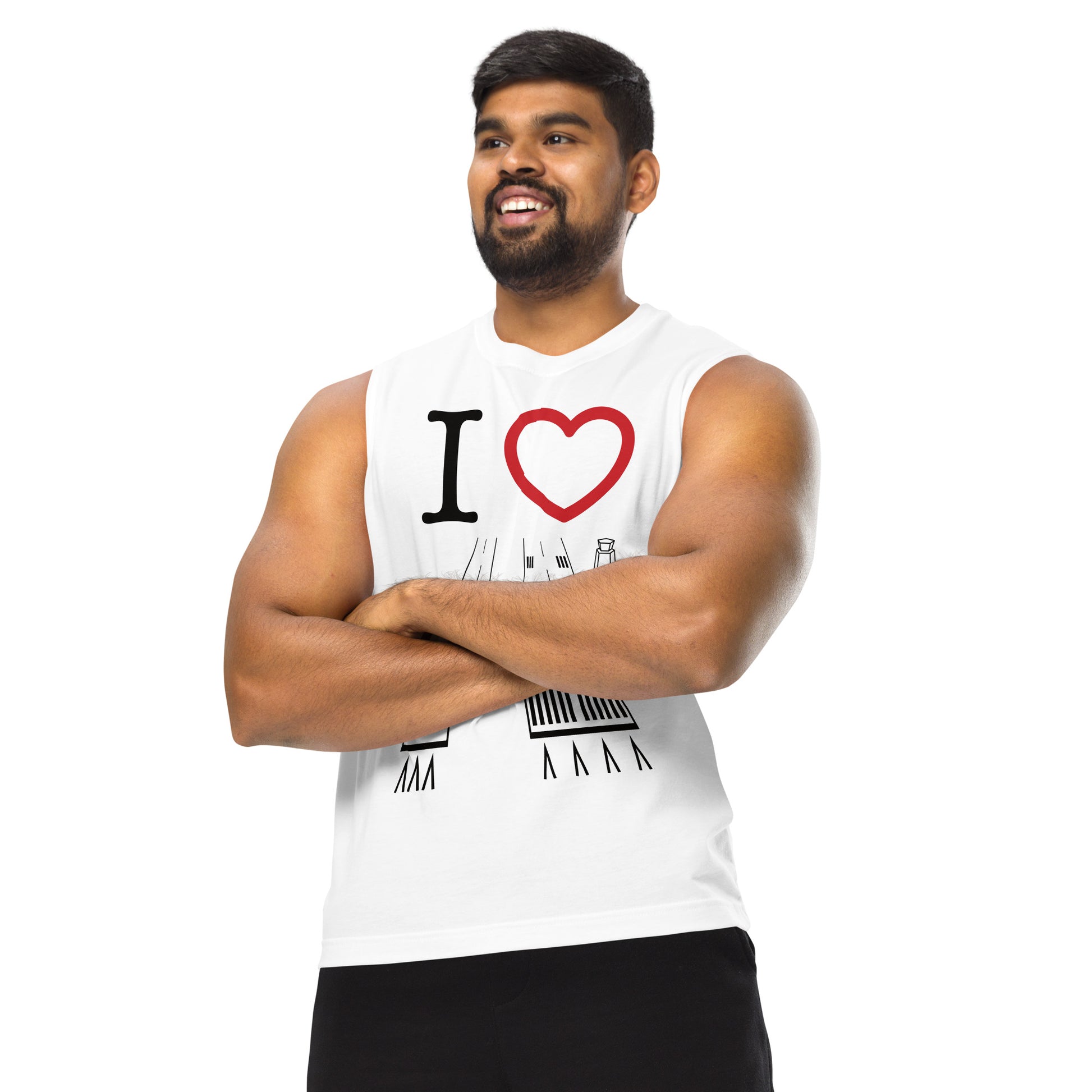 Van Nuys Airport Runways 16L - 16R / 34L - 34R Muscle Shirt (white)