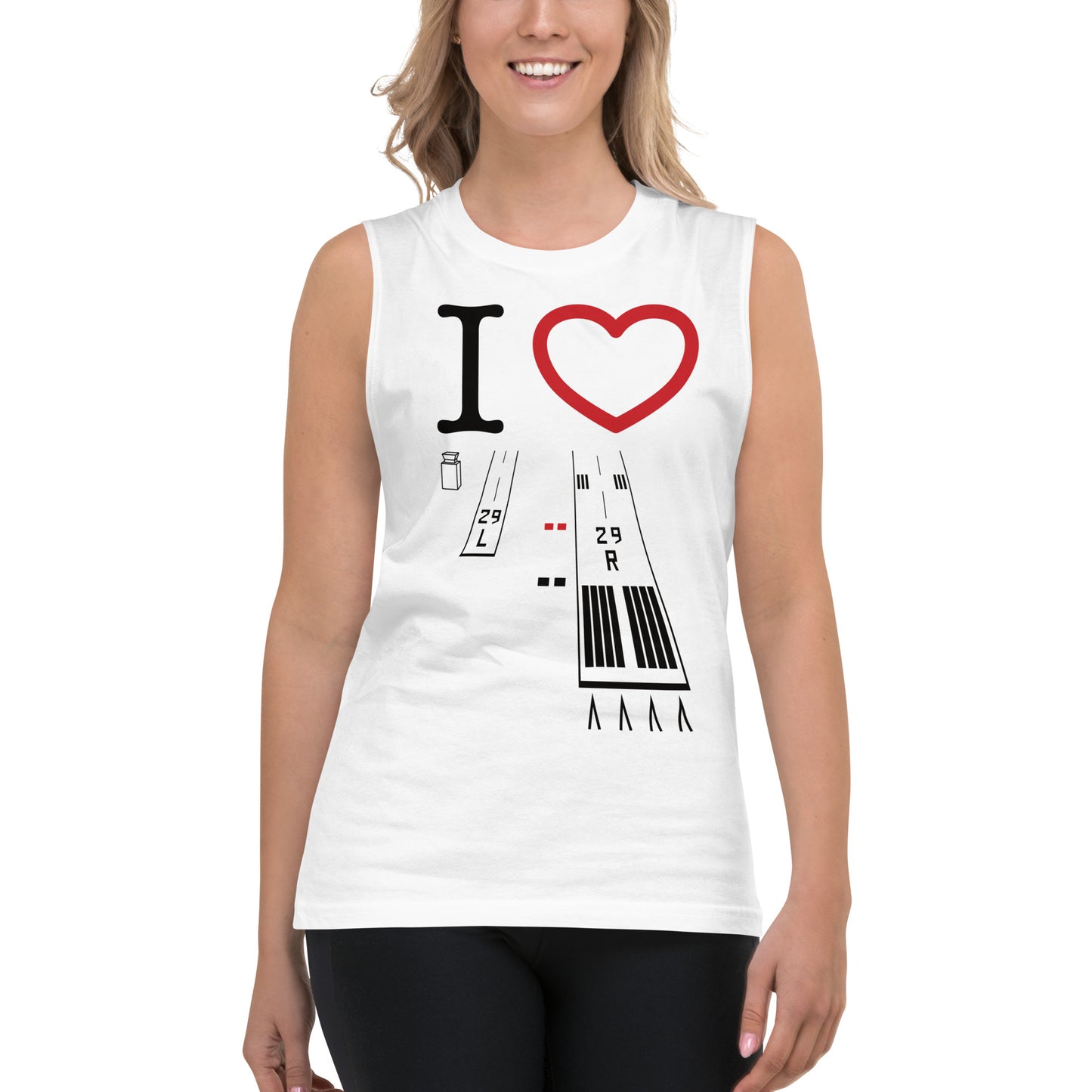 Torrance Airport Runways 29L - 29R / 11L - 11R Muscle Shirt (white)