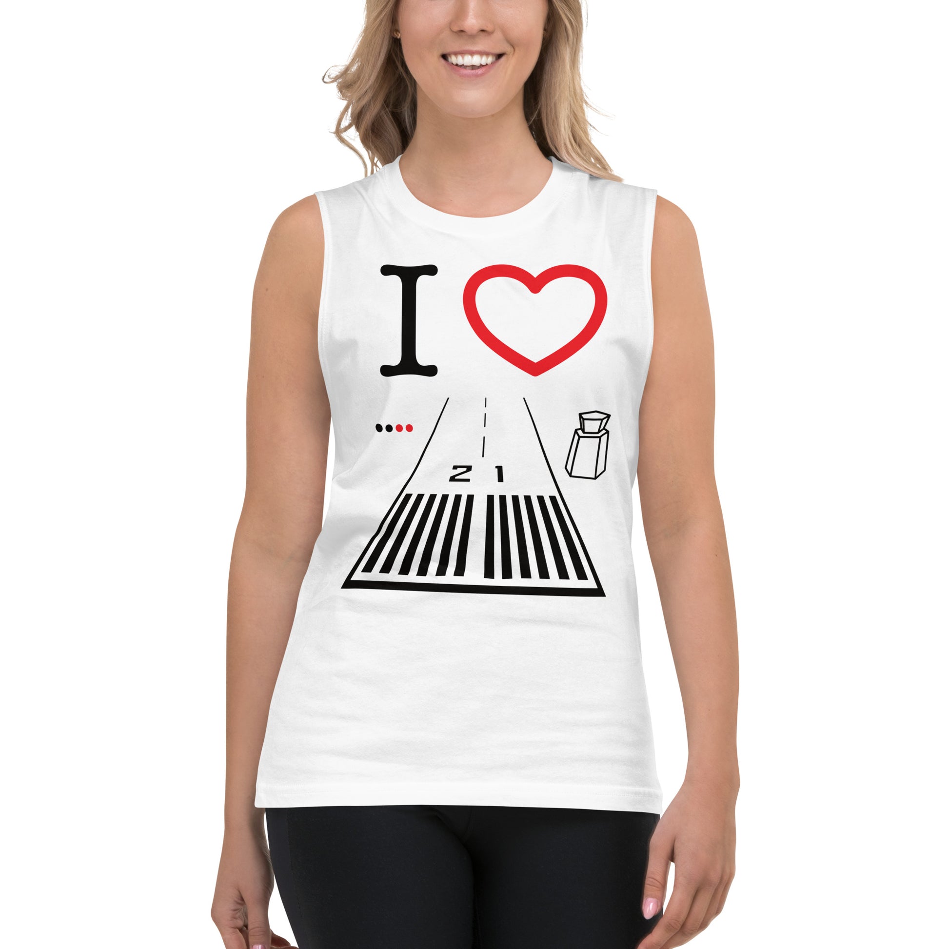 Santa Monica Airport Runway 21 / 3 Muscle Shirt (white)