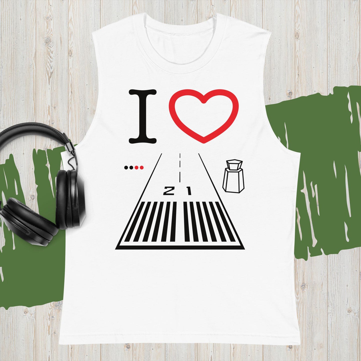 Santa Monica Airport Runway 21 / 3 Muscle Shirt (white)