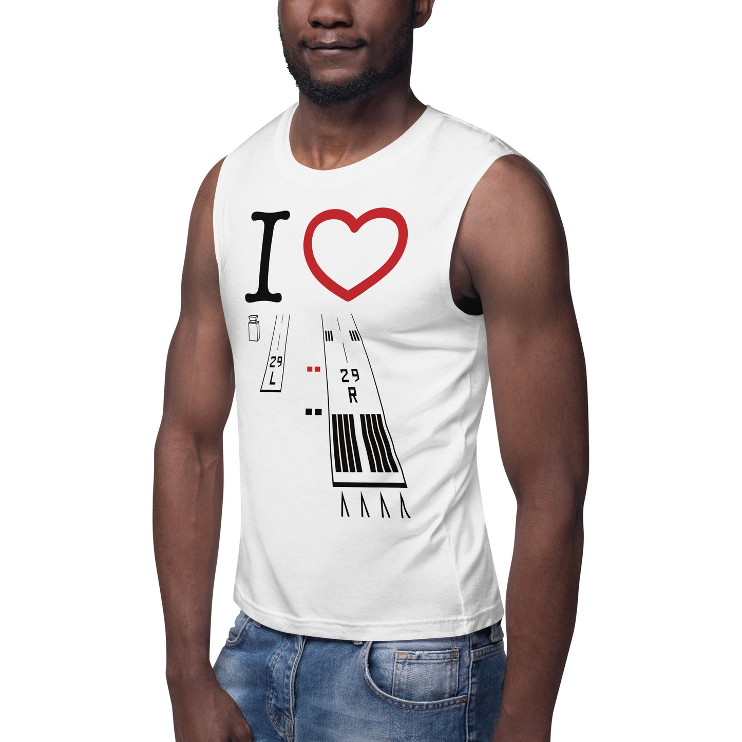 Torrance Airport Runways 29L - 29R / 11L - 11R Muscle Shirt (white)