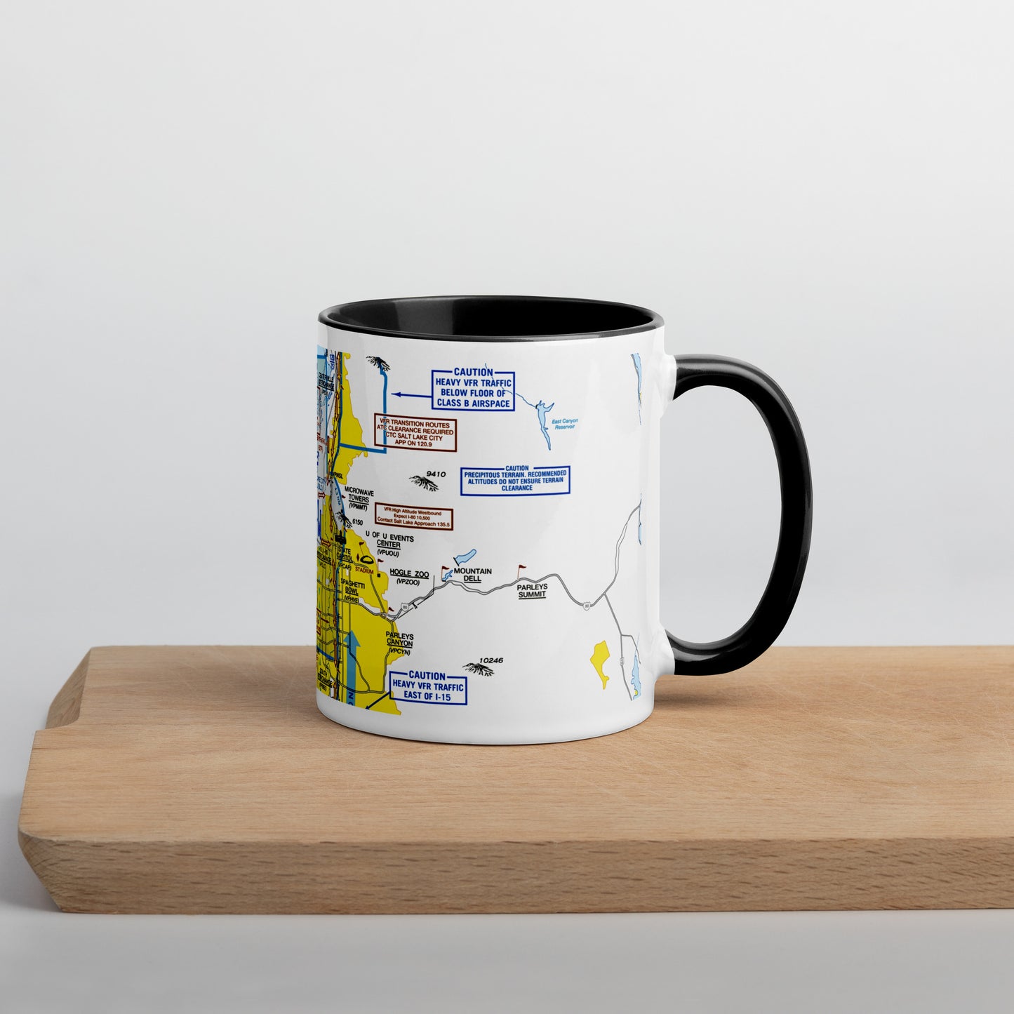Salt Lake City Flyway Chart mug with color inside