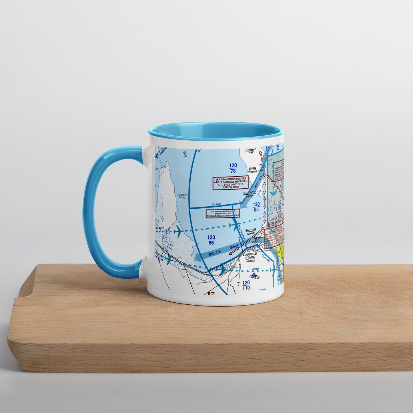 Salt Lake City Flyway Chart mug with color inside