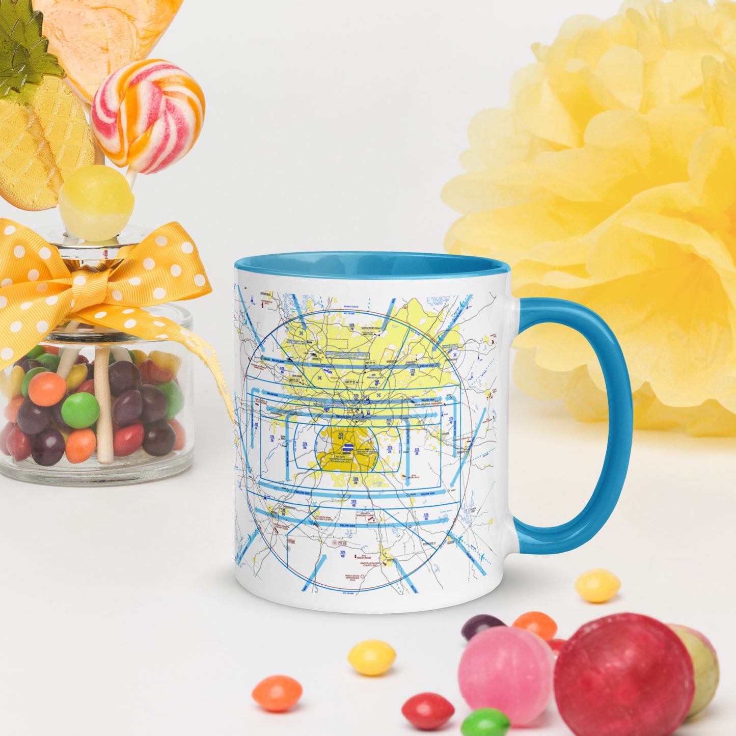 Atlanta Flyway Chart mug with color inside