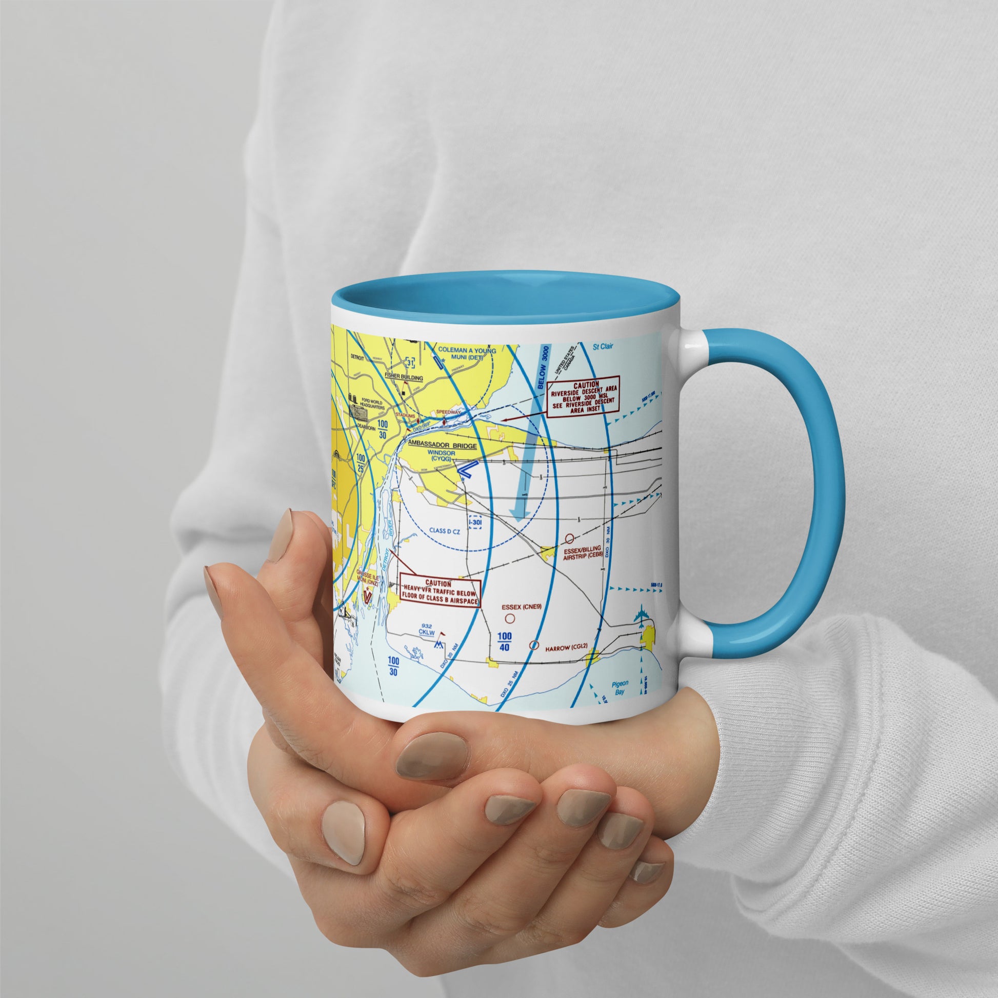 Detroit Flyway Chart mug with color inside
