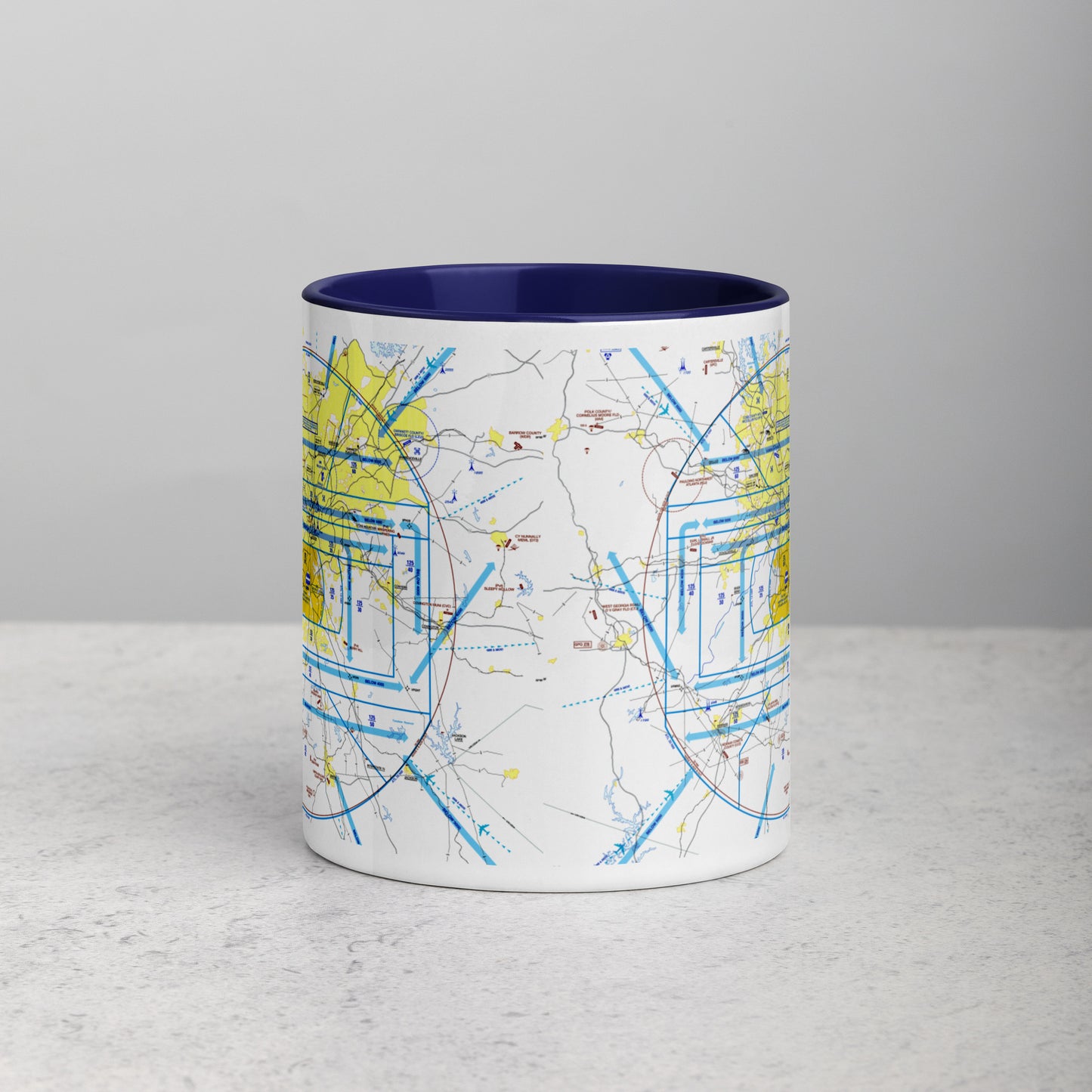 Atlanta Flyway Chart mug with color inside