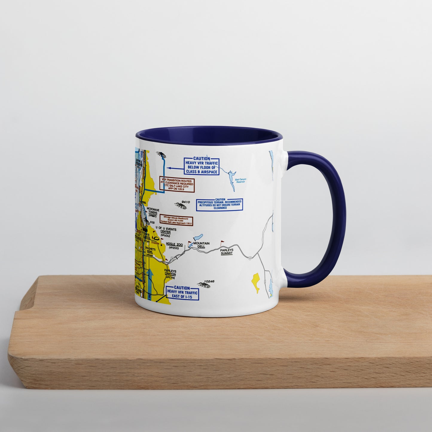 Salt Lake City Flyway Chart mug with color inside