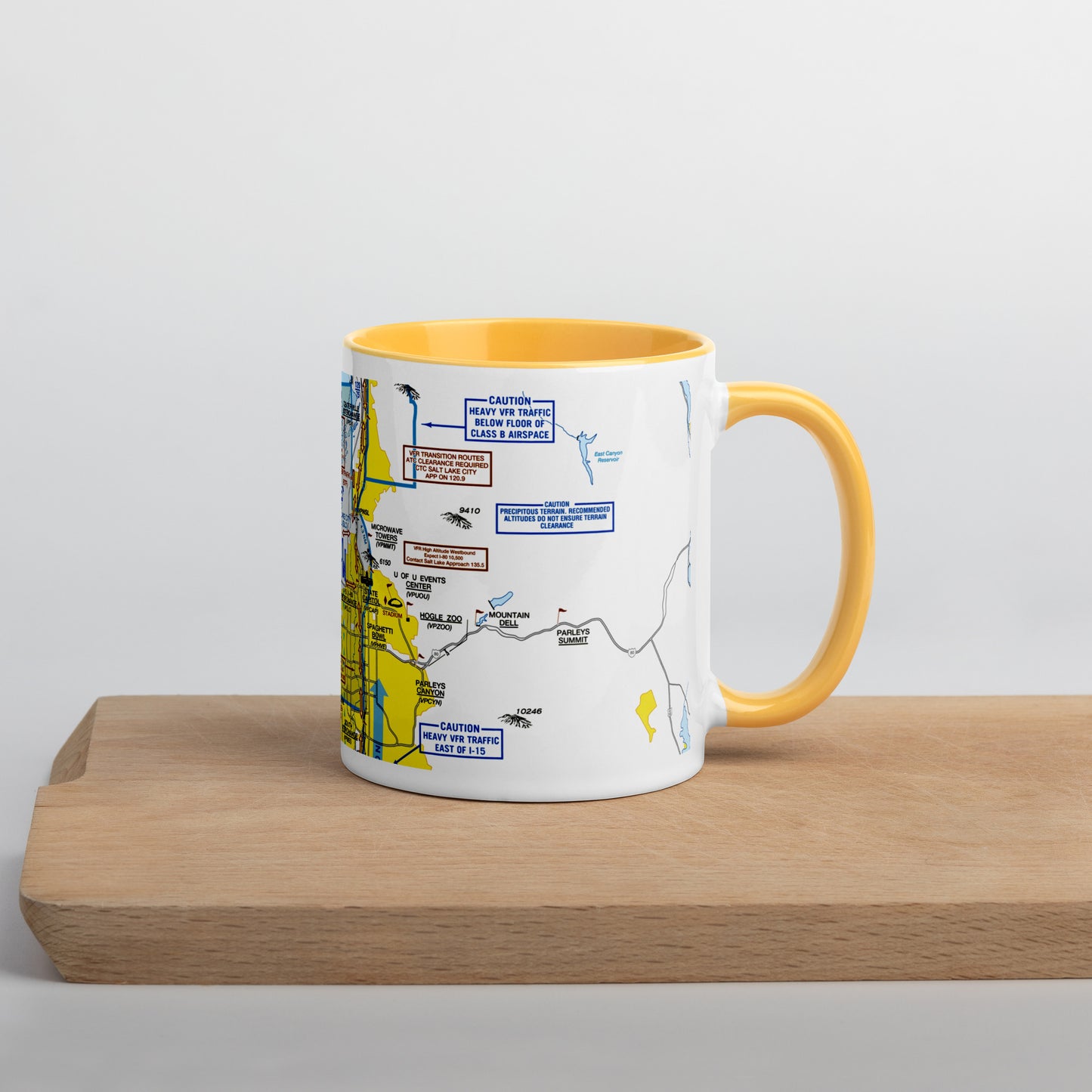 Salt Lake City Flyway Chart mug with color inside