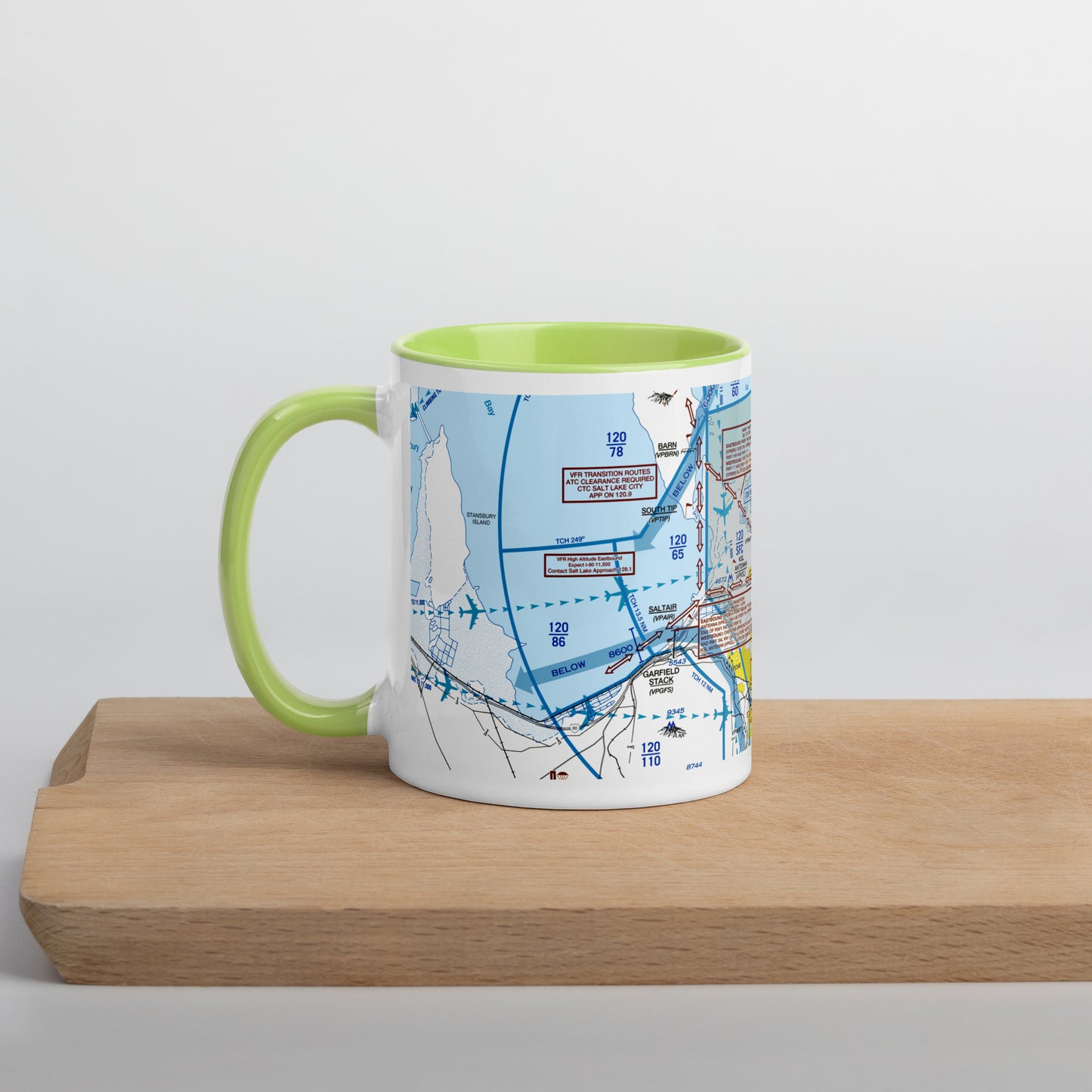 Salt Lake City Flyway Chart mug with color inside