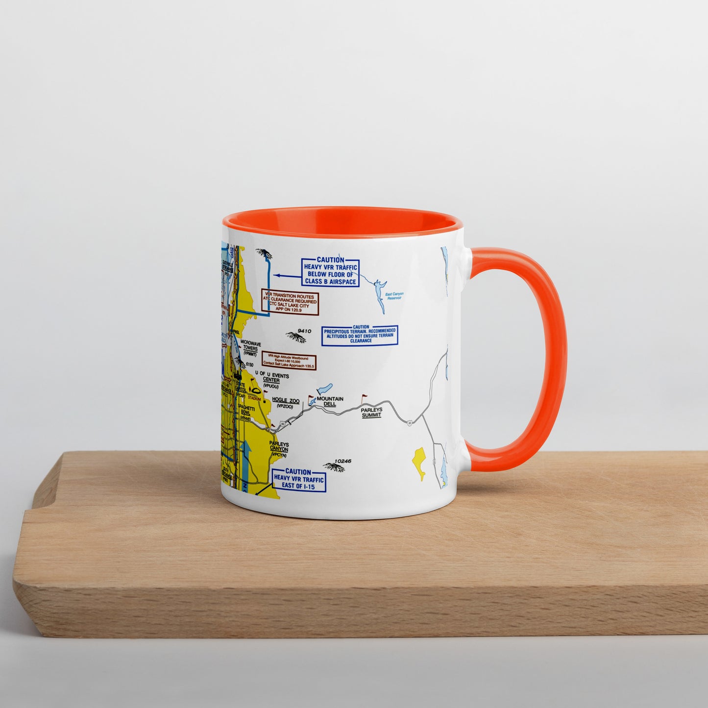 Salt Lake City Flyway Chart mug with color inside