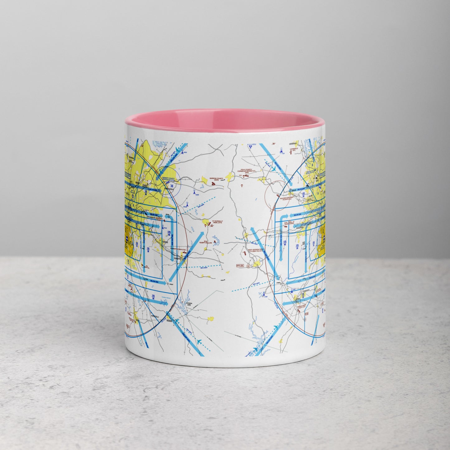 Atlanta Flyway Chart mug with color inside