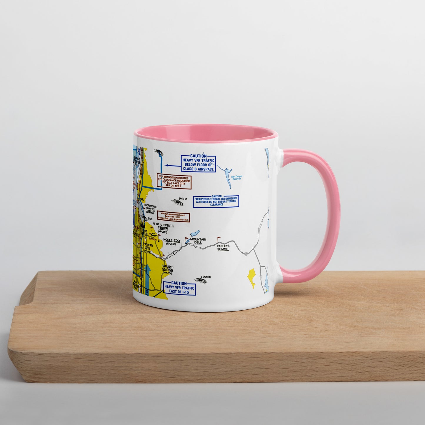 Salt Lake City Flyway Chart mug with color inside