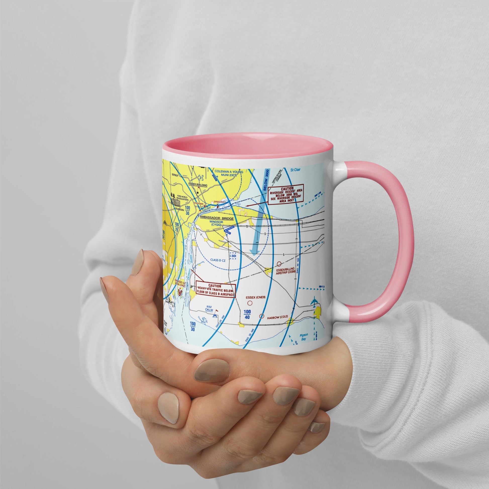 Detroit Flyway Chart mug with color inside