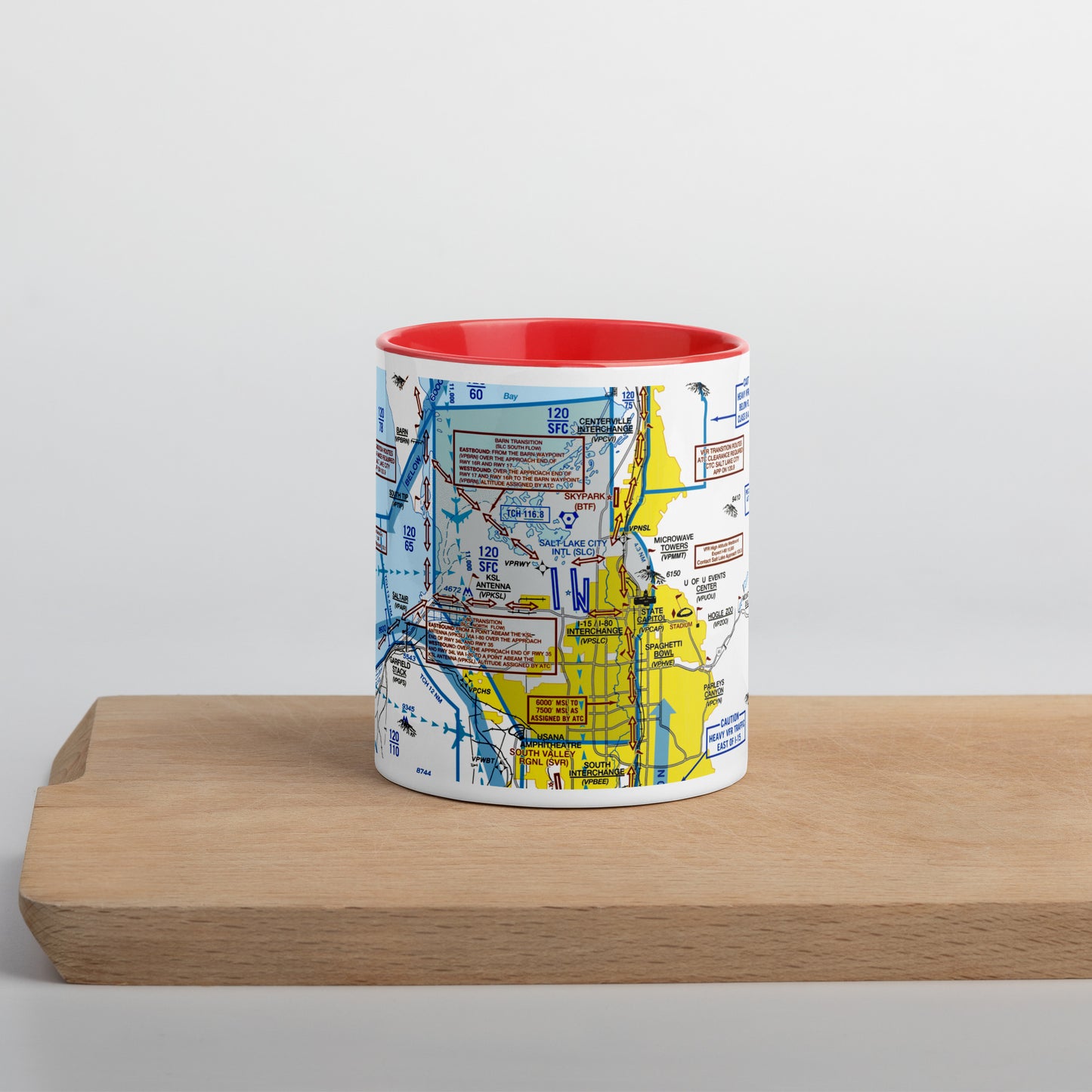 Salt Lake City Flyway Chart mug with color inside