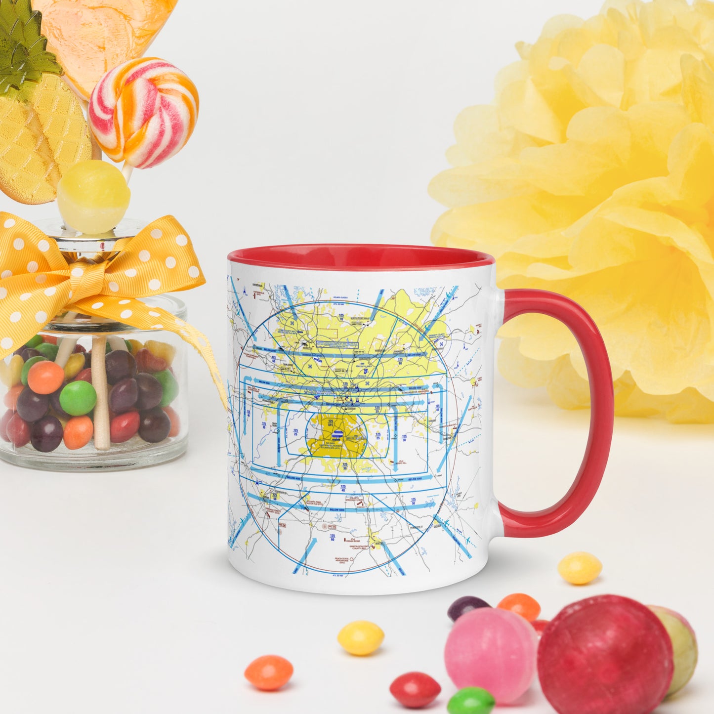 Atlanta Flyway Chart mug with color inside