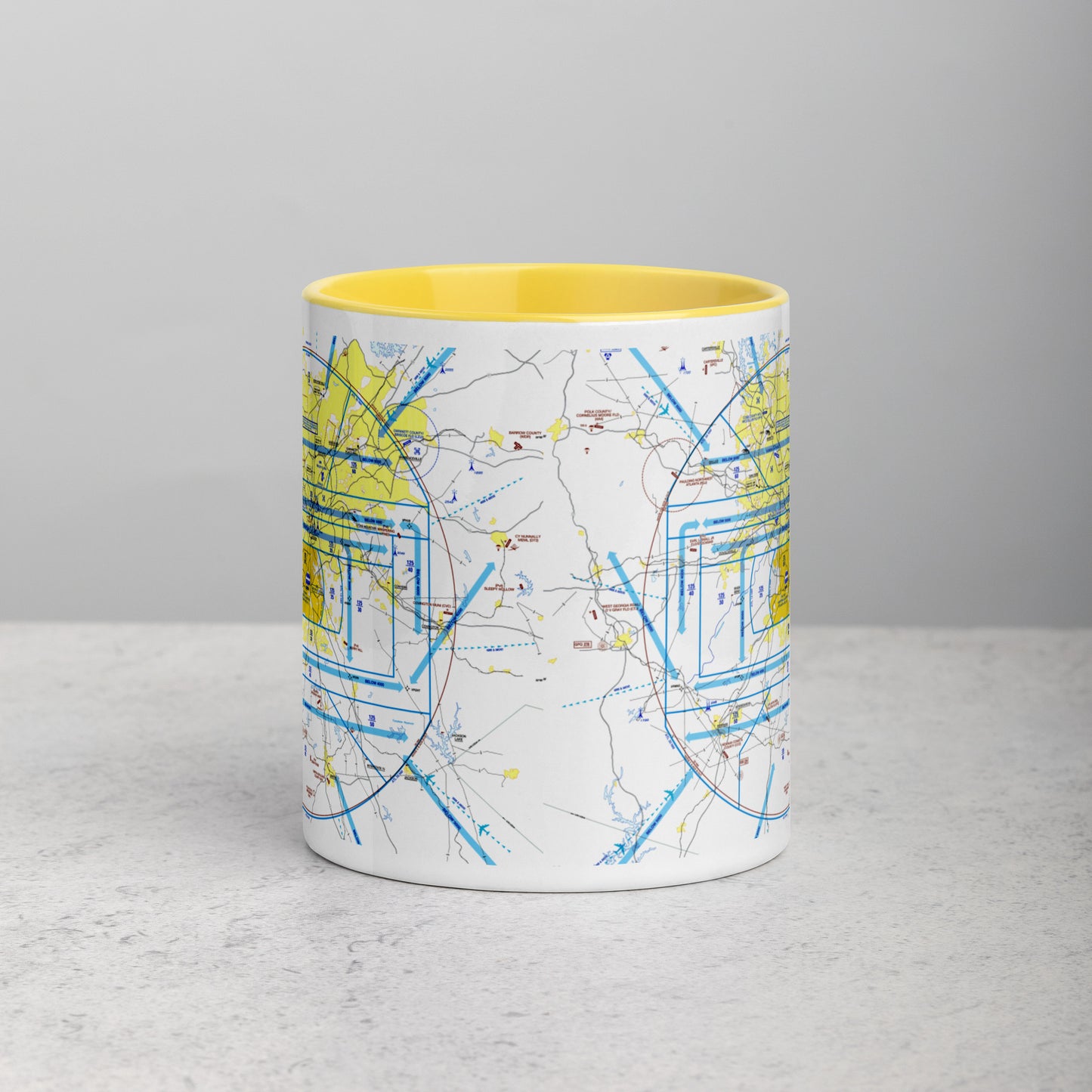 Atlanta Flyway Chart mug with color inside