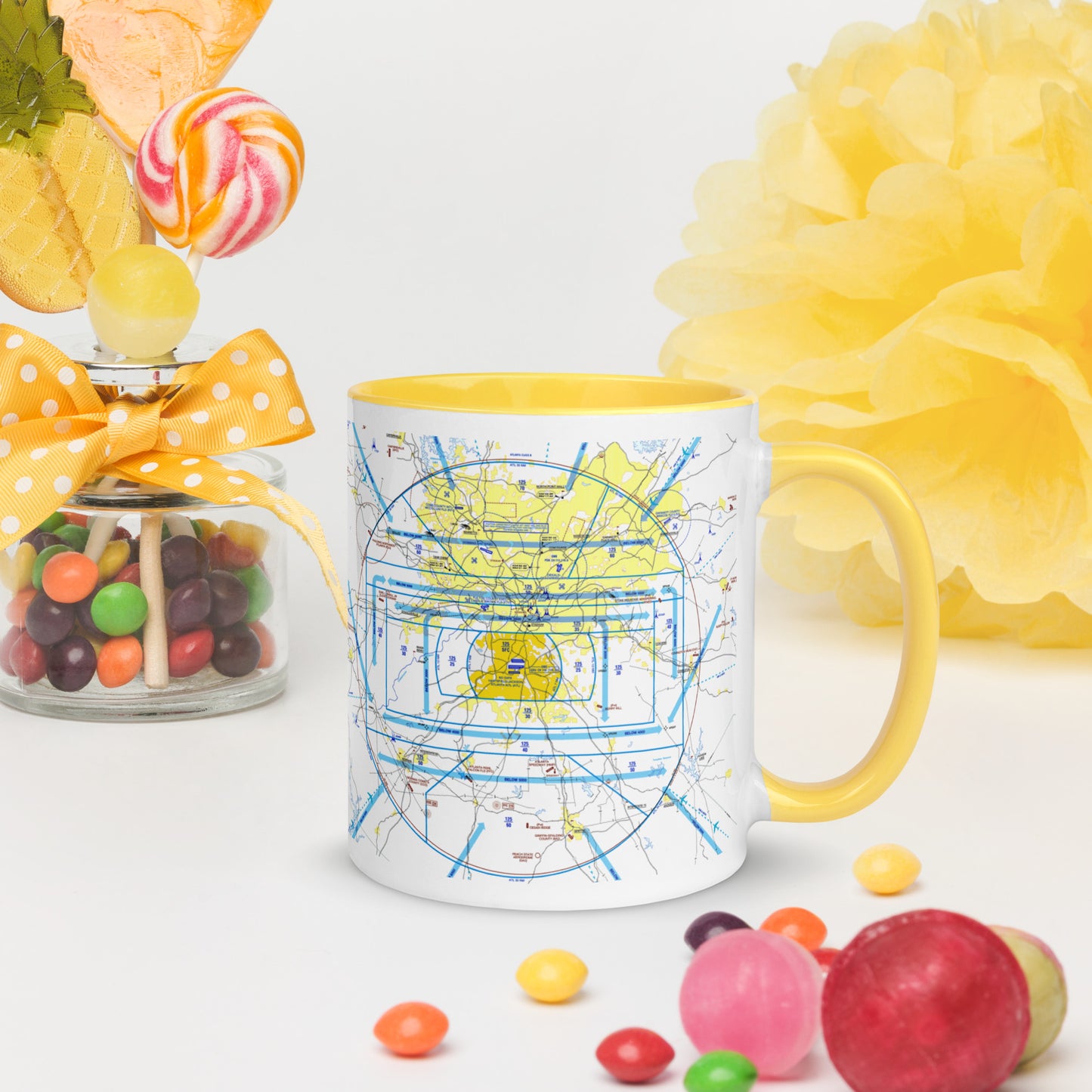 Atlanta Flyway Chart mug with color inside