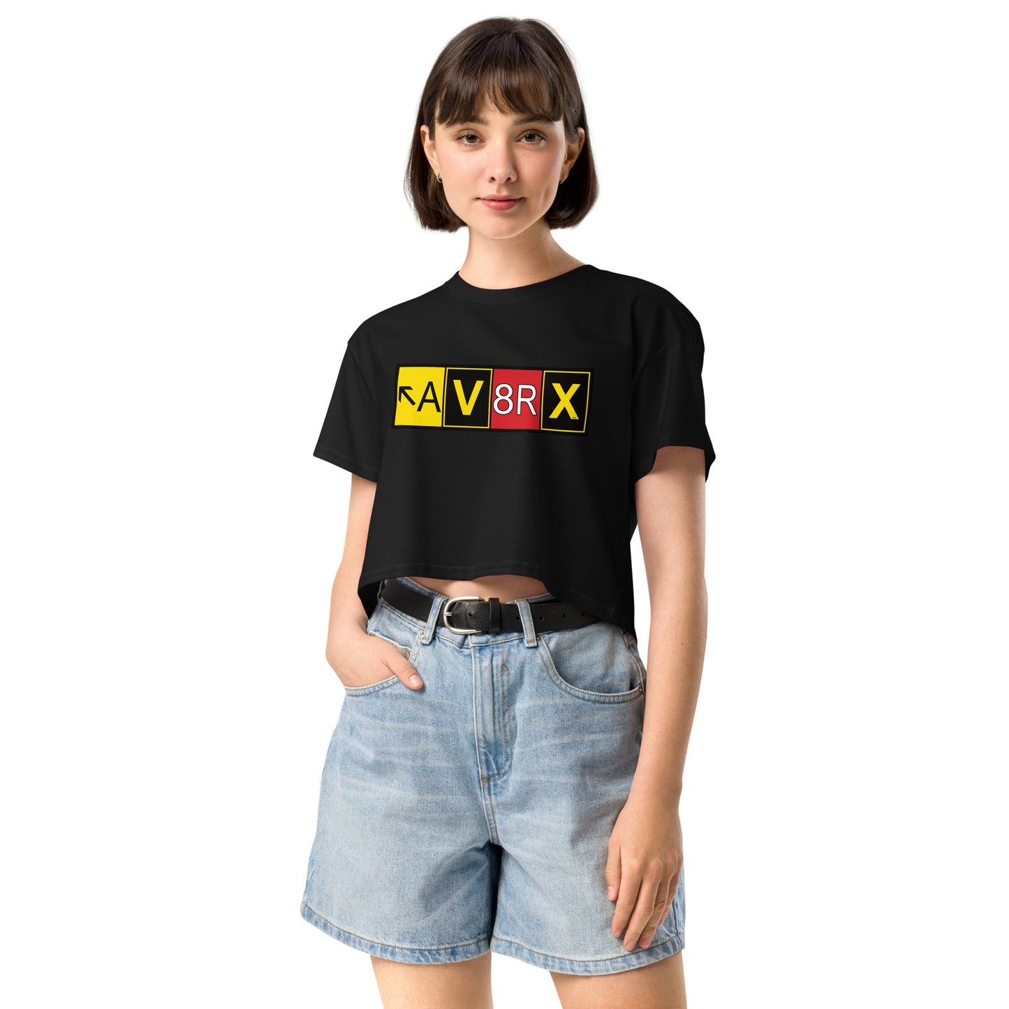 Aviatrix women’s crop shirt (b&w)
