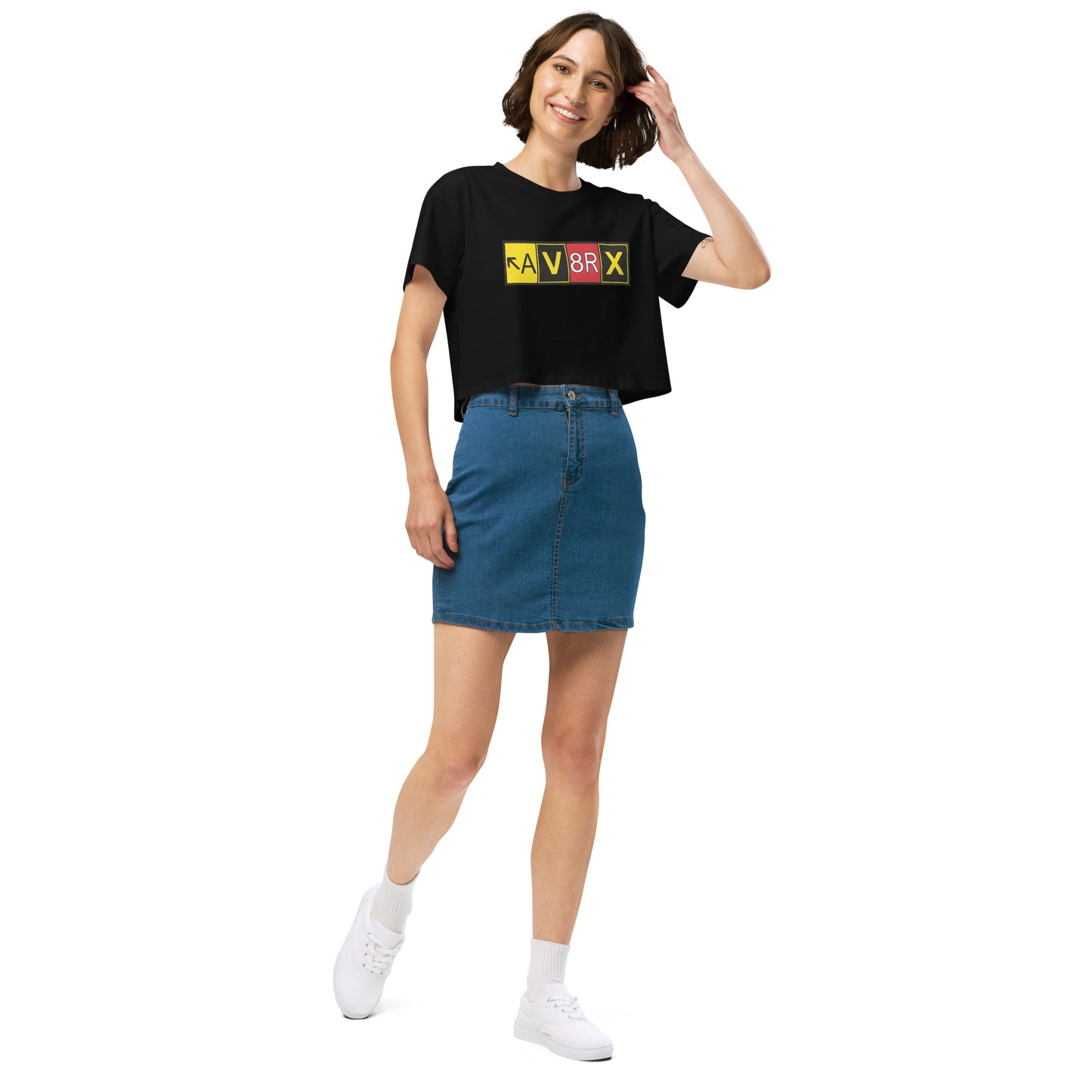 Aviatrix women’s crop shirt (b&w)