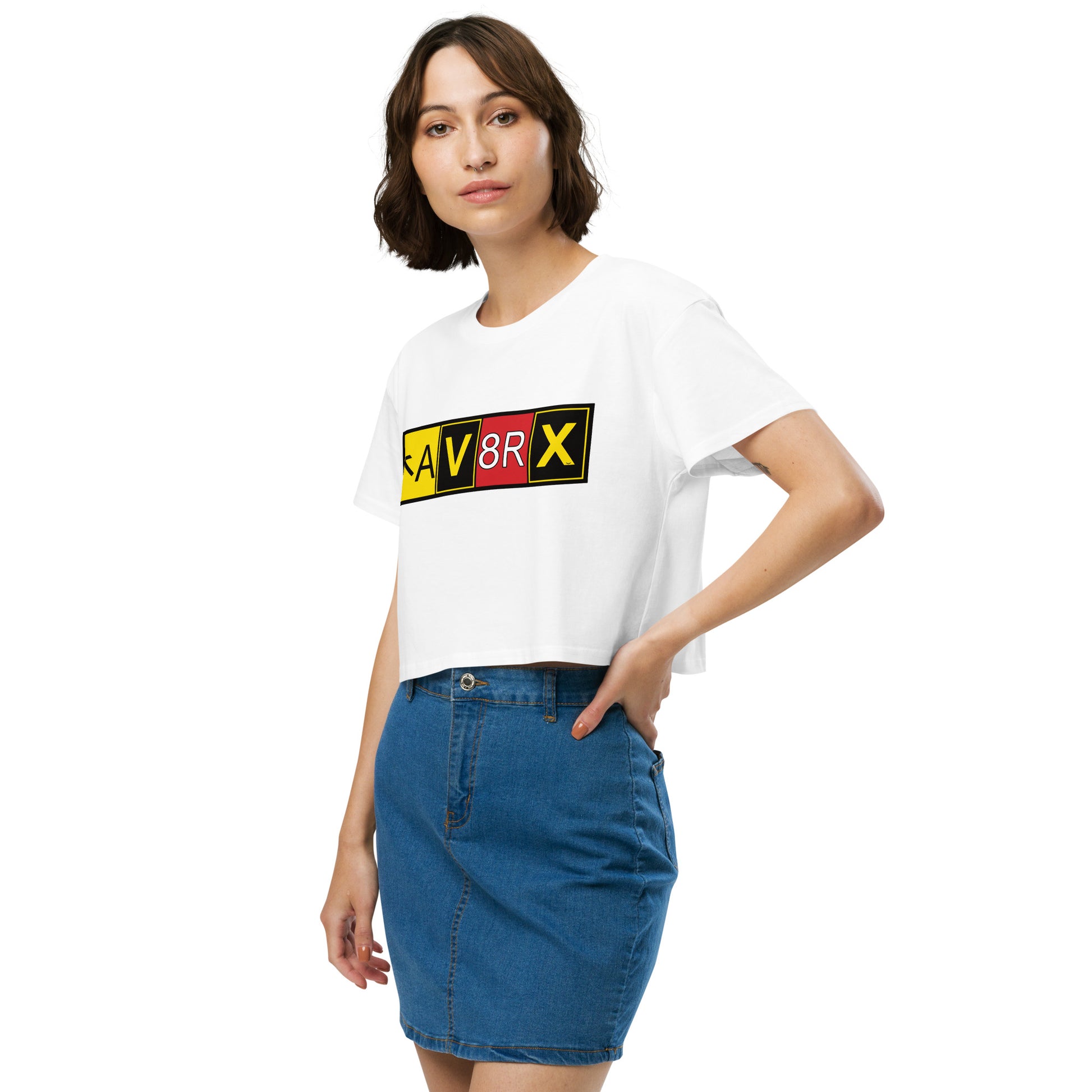 Aviatrix women’s crop shirt (b&w)