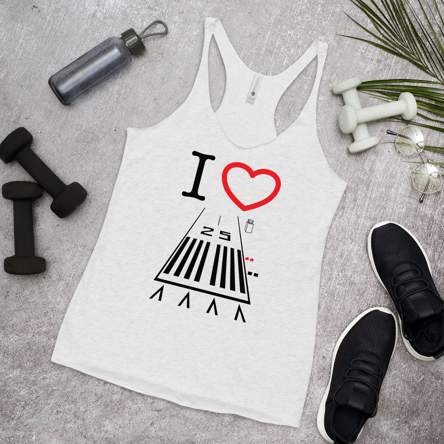 Hawthorne Airport Runway 25 Women's Racerback Tank