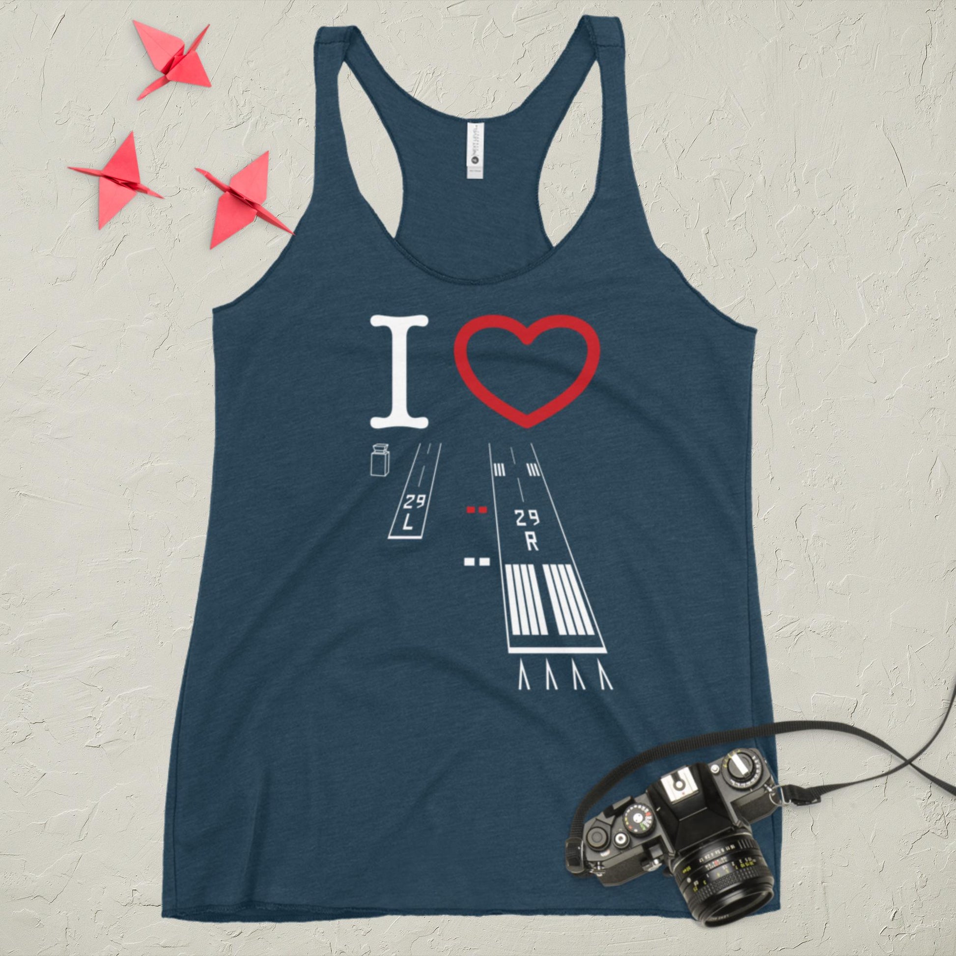 Torrance Airport Runways 29L - 29R Women's Racerback Tank