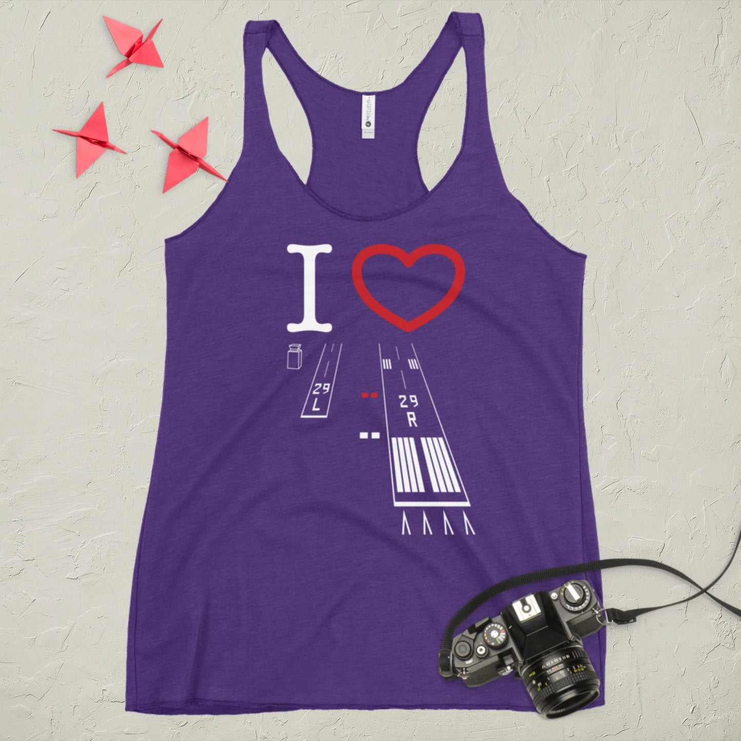 Torrance Airport Runways 29L - 29R Women's Racerback Tank