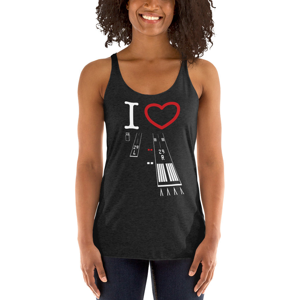 Torrance Airport Runways 29L - 29R Women's Racerback Tank