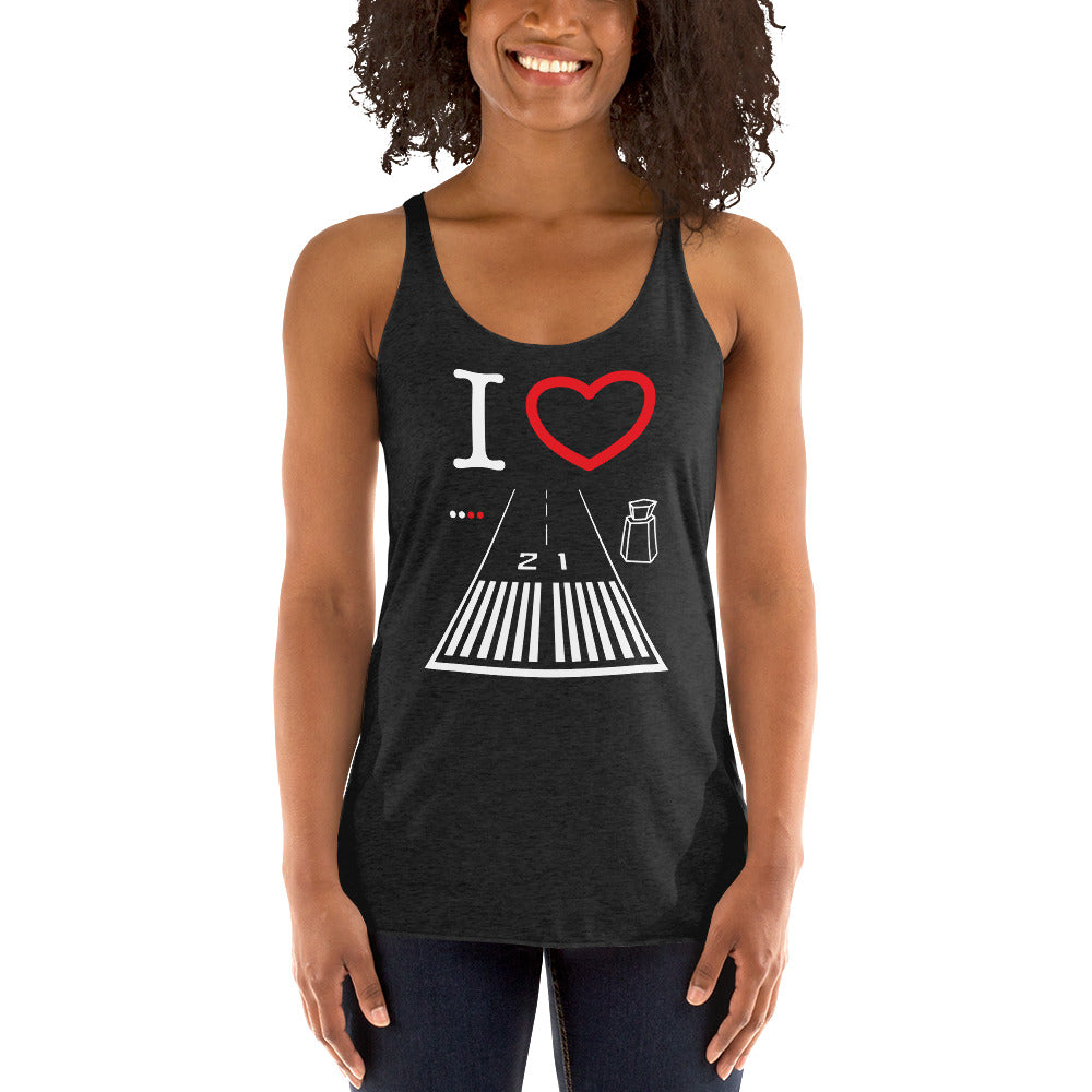 Santa Monica Airport Runway 21 Women's Racerback Tank