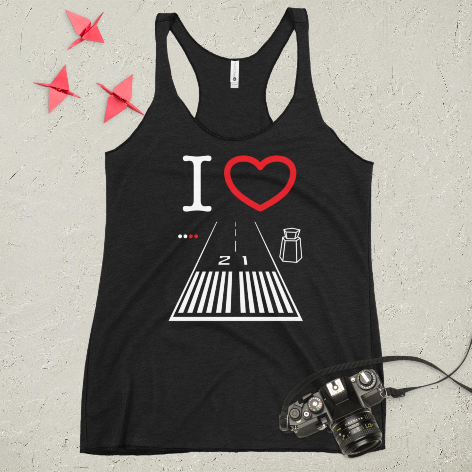Santa Monica Airport Runway 21 Women's Racerback Tank