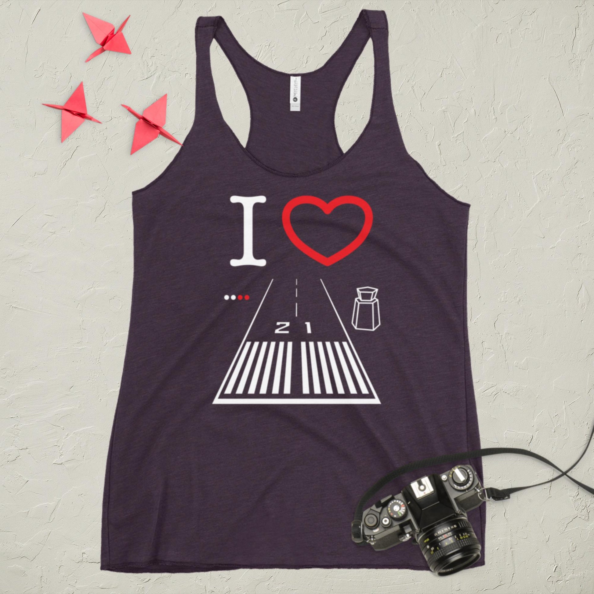 Santa Monica Airport Runway 21 Women's Racerback Tank
