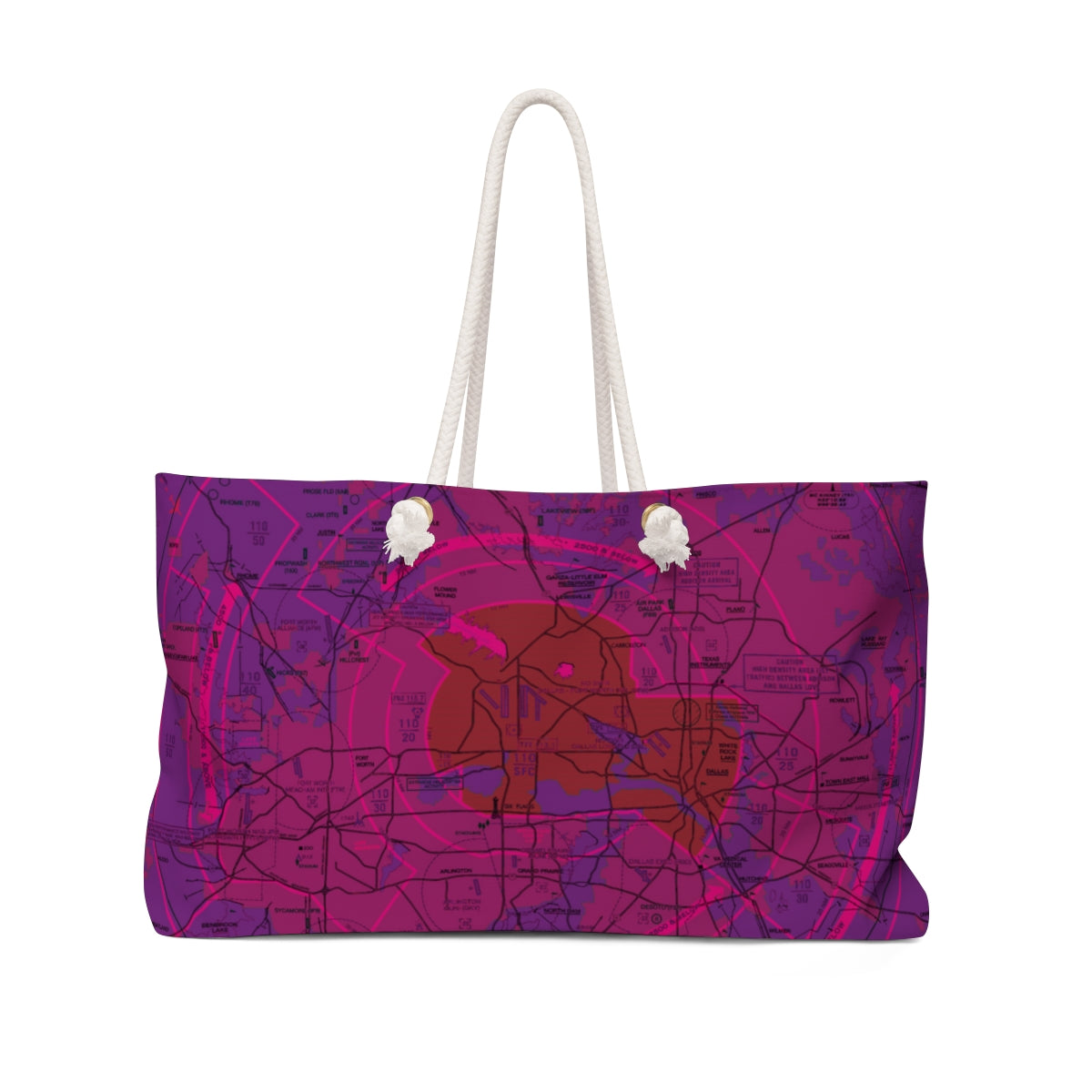 Aeronautical Chart weekender tote bag (KDFW/purple)