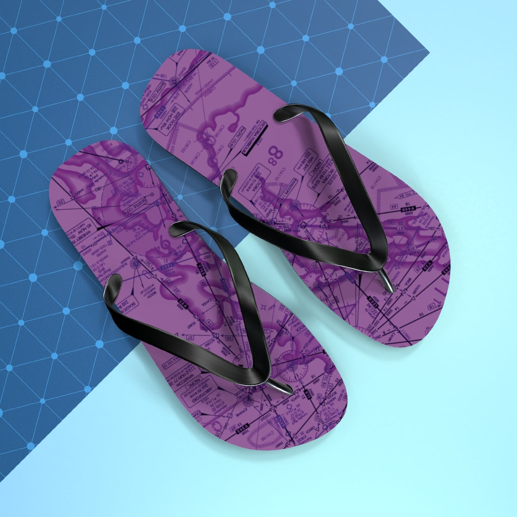 Aeronautical Chart Flip-Flops (ELUS1/purple)