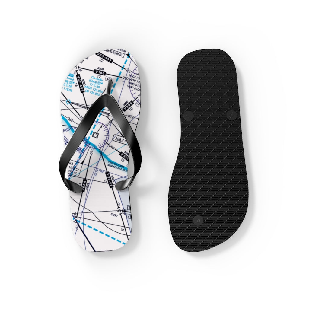 Aeronautical Chart Flip-Flops (ELUS3/white)