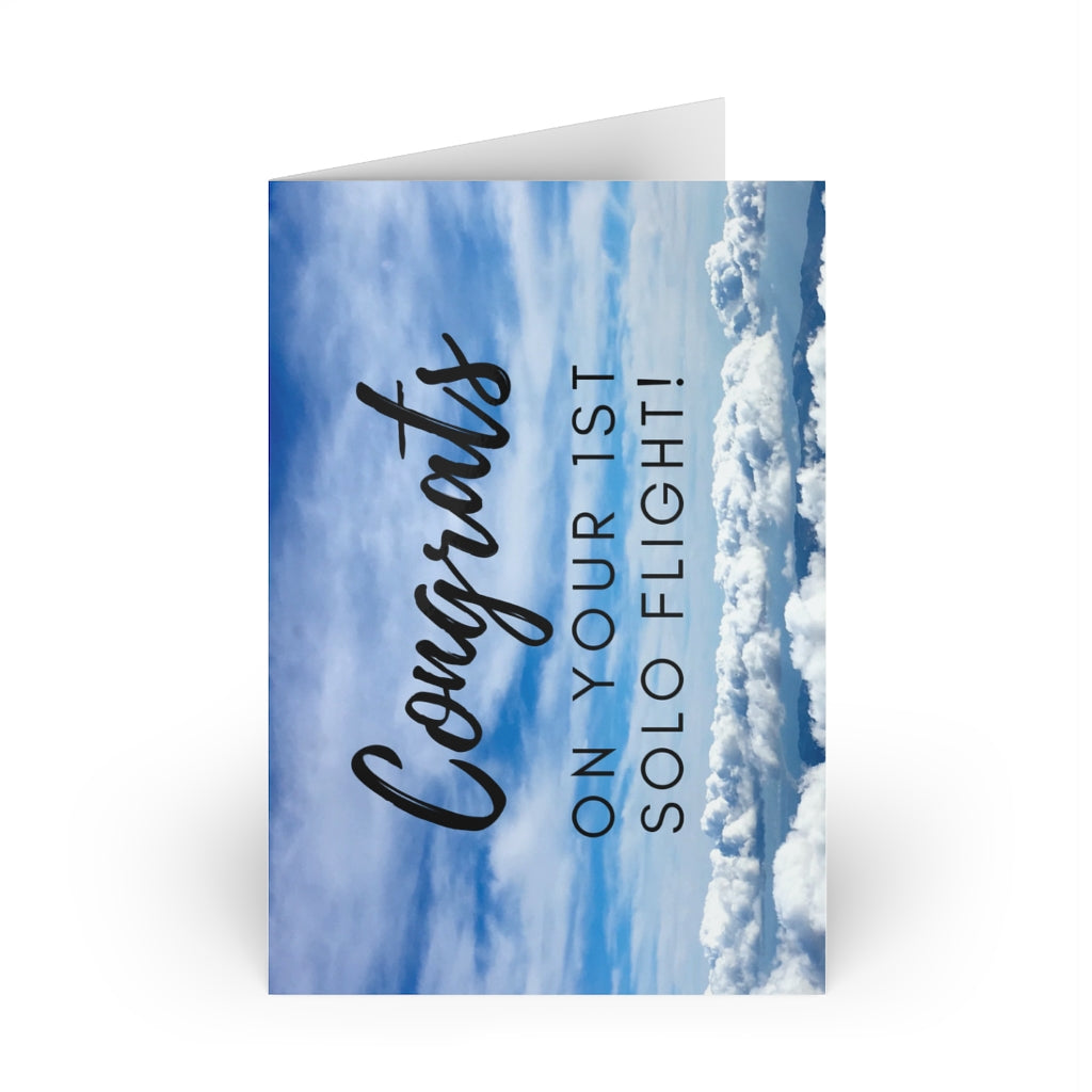Congrats on your 1st Solo Flight! pack of 10 greeting cards (sky)