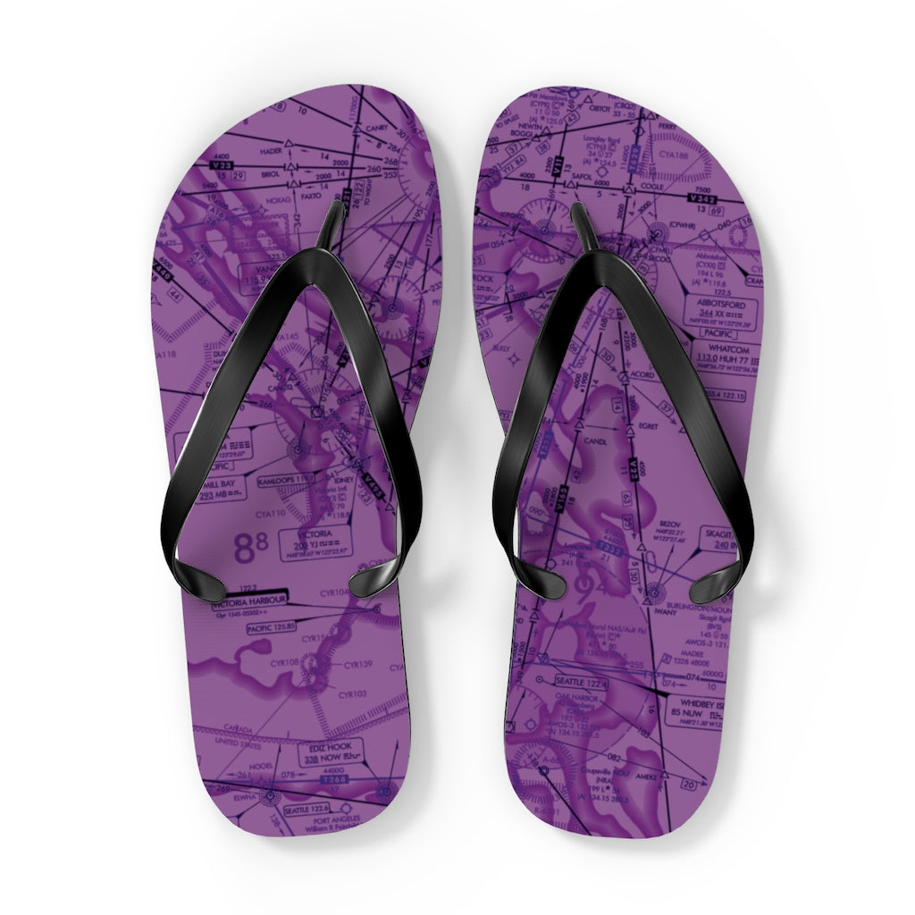 Aeronautical Chart Flip-Flops (ELUS1/purple)