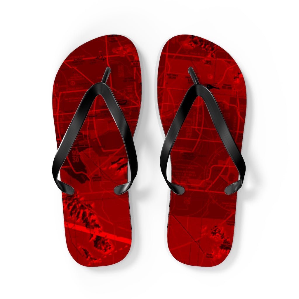 Aeronautical Chart Flip-Flops (PHX/red)