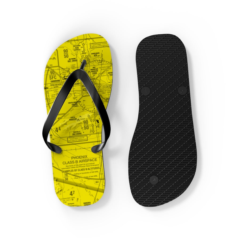 Aeronautical Chart Flip-Flops (PHX/yellow)