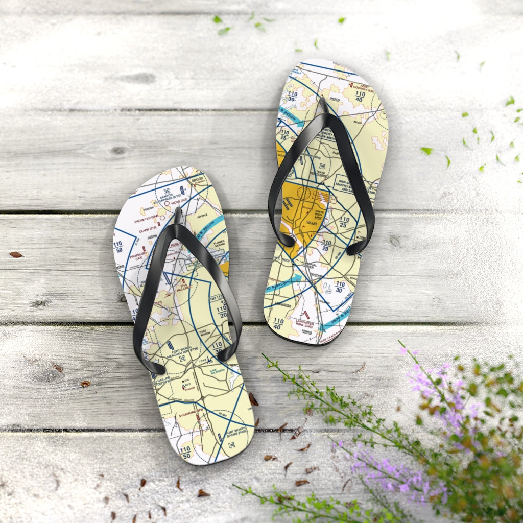 Aeronautical Chart Flip-Flops (DFW)