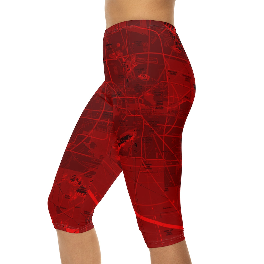 Phoenix TAC Chart capri leggings (red)