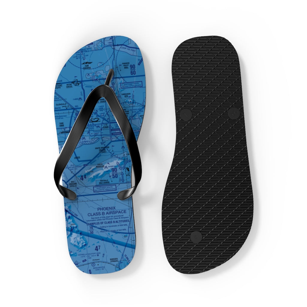 Aeronautical Chart Flip-Flops (PHX/blue)