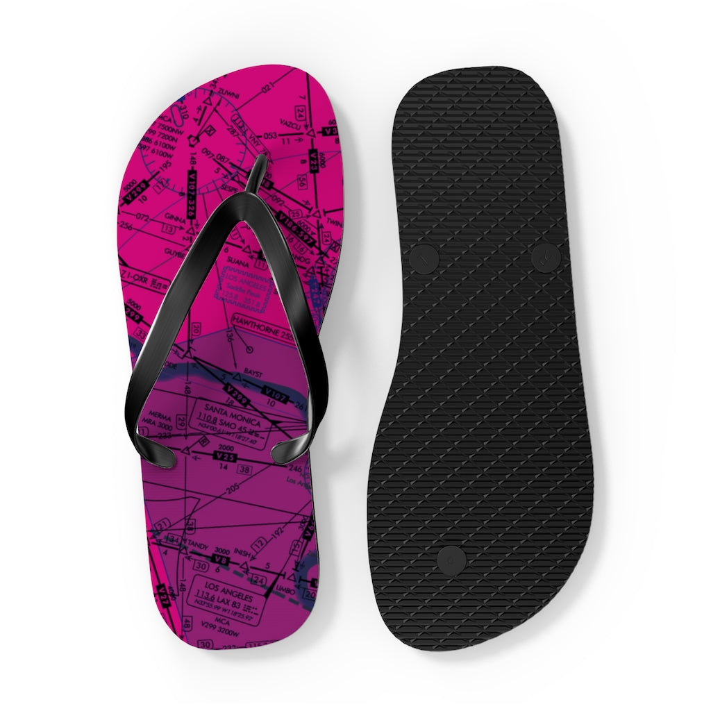 Aeronautical Chart Flip-Flops (ELUS3/pink)