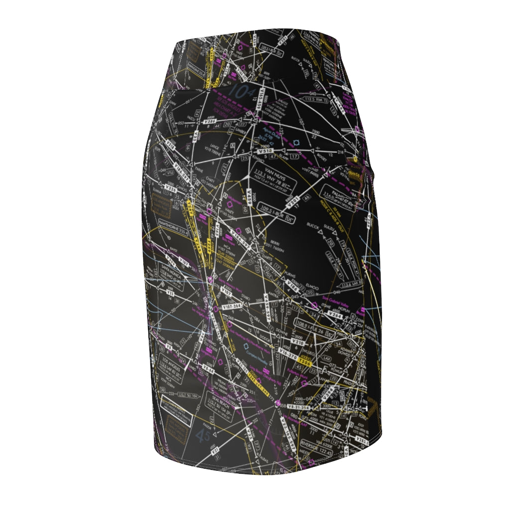 Enroute Low Altitude Chart - women's pencil skirt (invert)