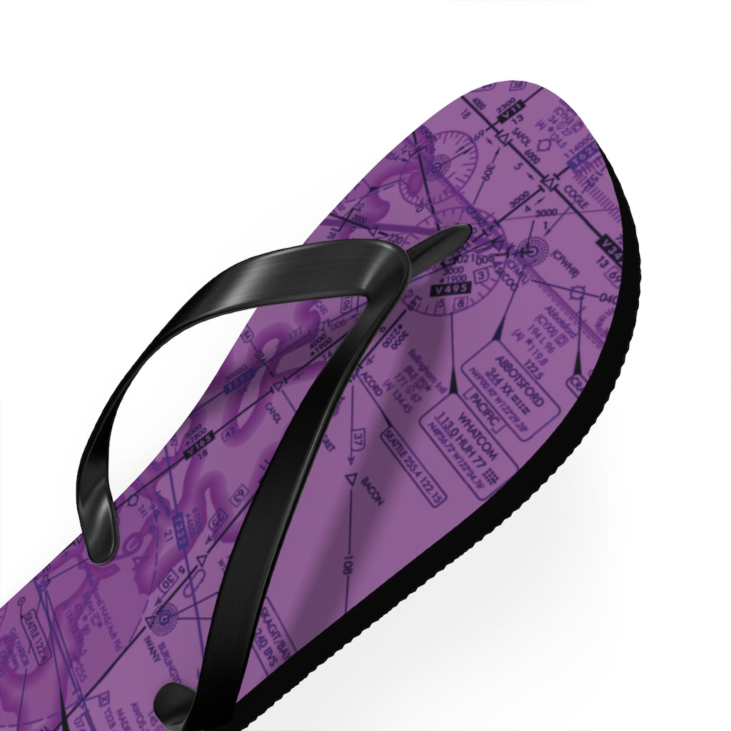 Aeronautical Chart Flip-Flops (ELUS1/purple)